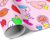 Goth valentin grauenhafter Schädel menschliche Her Geschenkpapier (Rolleneckpunkt)