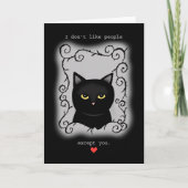 Goth Valentine Grumpy Black Cat Liebe Jubiläum Karte (Vorderseite)