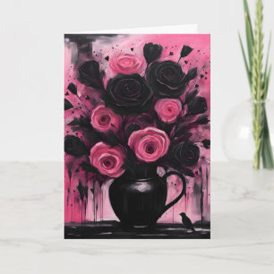 Goth Valentine Grunge Bouquet Valentine Karte