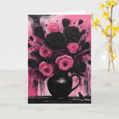 Goth Valentine Grunge Bouquet Valentine Karte (Gelbe Blume)