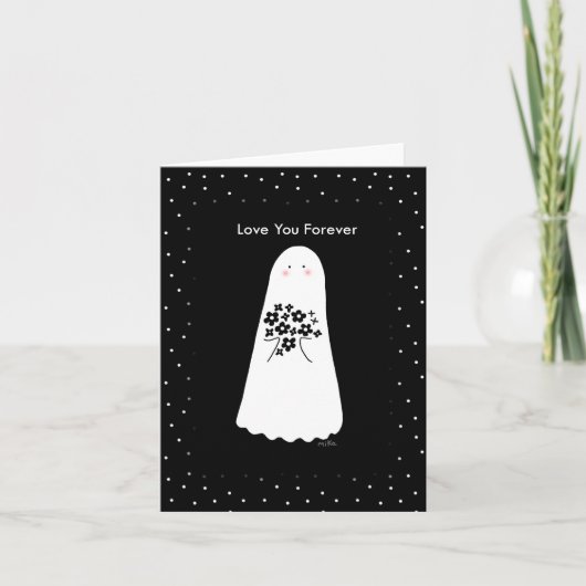 Goth Valentine Jubiläum Creepy Niedlich Ghost Boo Karte (Vorderseite)