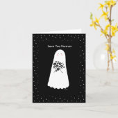 Goth Valentine Jubiläum Creepy Niedlich Ghost Boo Karte (Gelbe Blume)