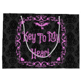 Goth Valentine Key für mein Herz rosa Große Geschenktüte (Rückseite)