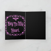 Goth Valentine Key für mein Herz rosa Karte (Innenseite)