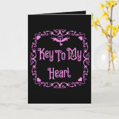 Goth Valentine Key für mein Herz rosa Karte (Gelbe Blume)