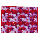 Goth Valentine's Day Geschenktasche mit Skulls Große Geschenktüte (Rückseite)