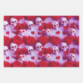 Goth Valentine's Day Wrapping Paper mit Skulls Geschenkpapier Set (Vorderseite 2)