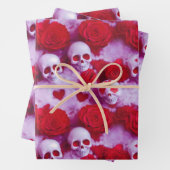 Goth Valentine's Day Wrapping Paper mit Skulls Geschenkpapier Set (Beispiel)
