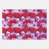Goth Valentine's Day Wrapping Paper mit Skulls Geschenkpapier Set (Vorderseite)