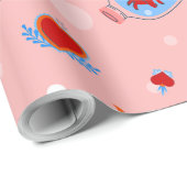 Goth valentines rosa heilige menschliche Herzen Geschenkpapier (Rolleneckpunkt)