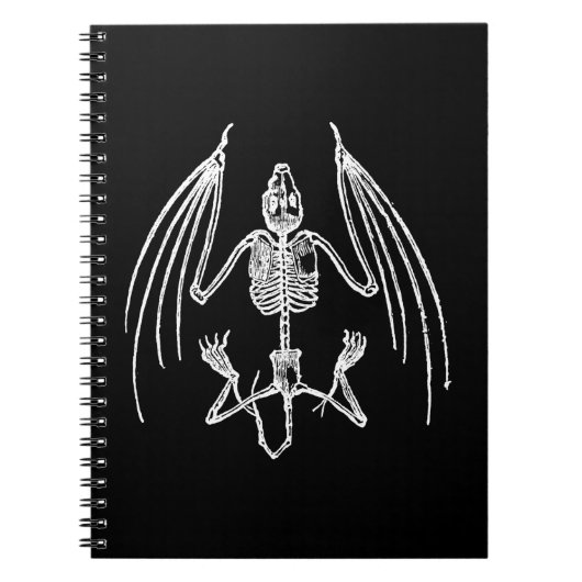 Goth Vampire Bat Bones Notebook Notizblock (Vorderseite)