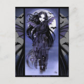 Goth Vampire Bat Fairy Lila Moon Morgan Postcad Postkarte (Vorderseite)