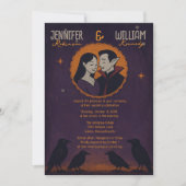 Goth Vampire Couple - Dark Halloween Hochzeit Einladung (Vorderseite)