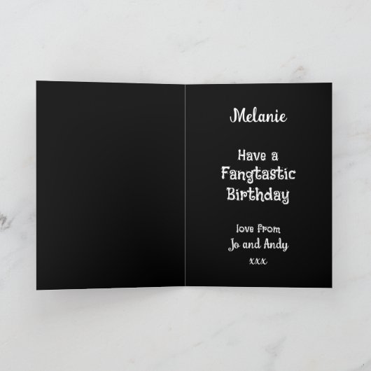 Goth Vampire Fangs Geburtstagkarte Karte (Innenseite)