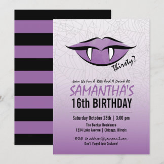 Goth Vampire Lips Halloween Einladung