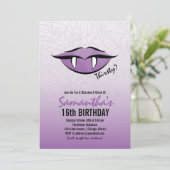 Goth Vampire Lips Halloween Einladung (Stehend Vorderseite)