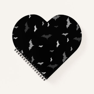 Goth Vampirfledermäuse Herzform Spiralblock Notizblock