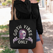Goth Vibes Only Skull mit Blume Tasche