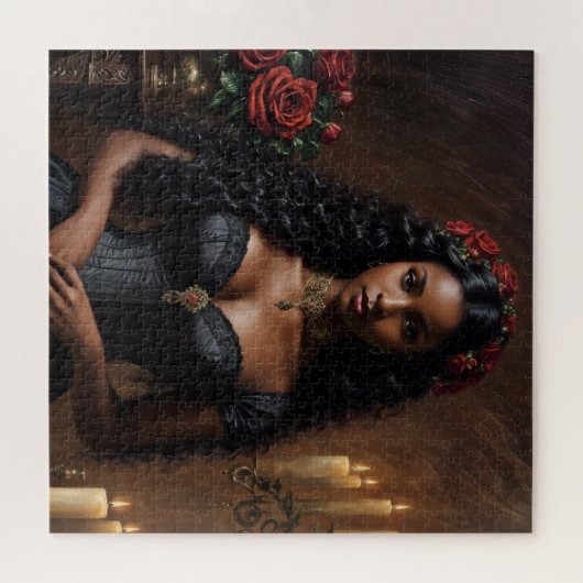 Goth Viktorianisch Black Woman Puzzle (Horizontal)