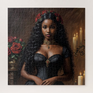 Goth Viktorianisch Black Woman Puzzle