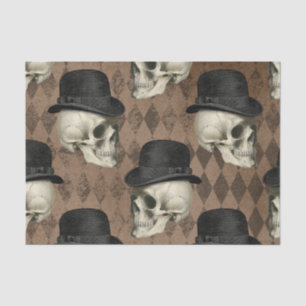Goth Viktorianisch Skulls Vintag Hat Dark Rhombus Seidenpapier