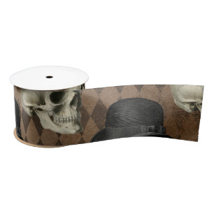 Goth Viktorianisch Skulls Vintag Hat Dark Rhombuss Satinband