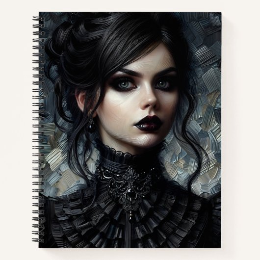 Goth Viktorianisch Woman Portrait Notizblock (Vorderseite)