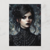 Goth Viktorianische Weibchen in Black Postkarte (Vorderseite)