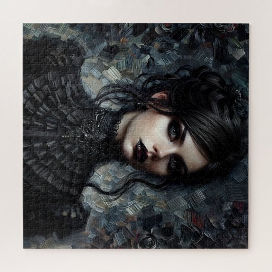 Goth Viktorianische Weibchen in Black Puzzle (Horizontal)