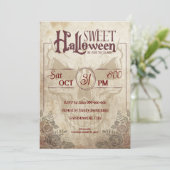 Goth Vintages erwachsenes Halloween-Party Einladung (Stehend Vorderseite)