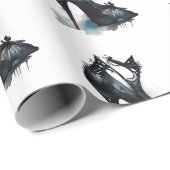 Goth Vogue | Aquamariner Splash und Stiletto High Geschenkpapier (Rolleneckpunkt)