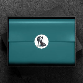 Goth Vogue | Aquamariner Splash und Stiletto High Runder Aufkleber