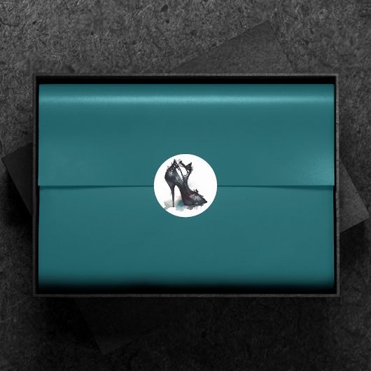 Goth Vogue | Aquamariner Splash und Stiletto High Runder Aufkleber