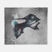 Goth Vogue Grunge | Aquamarine Splash Stiletto Hig Fleecedecke (Vorderseite (Horizontal))