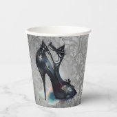 Goth Vogue Grunge | Aquamarine Splash Stiletto Hig Pappbecher (Vorderseite)