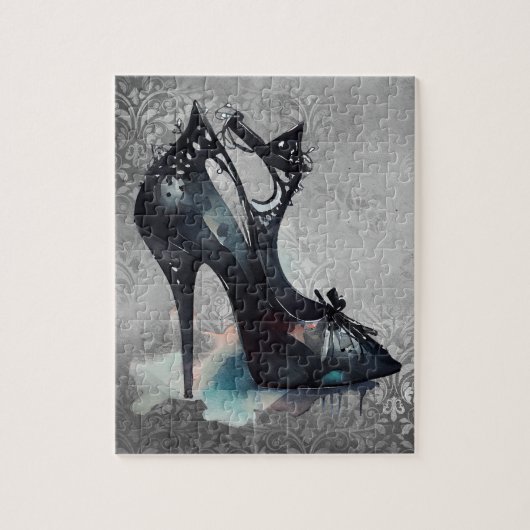 Goth Vogue Grunge | Aquamarine Splash Stiletto Hig Puzzle (Vertikal)