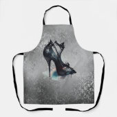 Goth Vogue Grunge | Aquamarine Splash Stiletto Hig Schürze (Vorderseite)