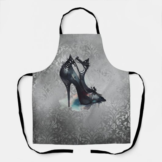 Goth Vogue Grunge | Aquamarine Splash Stiletto Hig Schürze (Vorderseite)