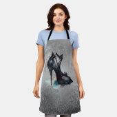 Goth Vogue Grunge | Aquamarine Splash Stiletto Hig Schürze (Getragen)