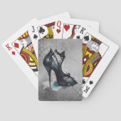 Goth Vogue Grunge | Aquamarine Splash Stiletto Hig Spielkarten (Rückseite)