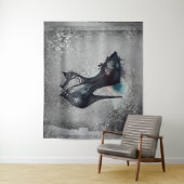 Goth Vogue Grunge | Aquamarine Splash Stiletto Hig Wandteppich (Beispiel)