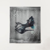 Goth Vogue Grunge | Aquamarine Splash Stiletto Hig Wandteppich (Vorderseite)