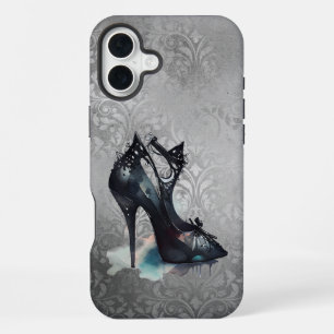 Goth Vogue Grunge   Türkis Spritzer Stiletto High  iPhone 16 Plus Hülle