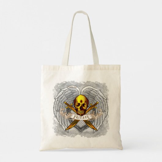 goth Warrior skull Tote Bag Tragetasche (Rückseite)