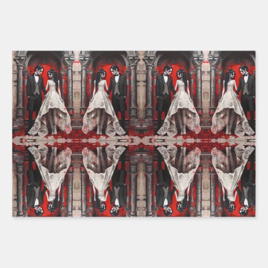 Goth Wedding Couple Geschenkpapier Set (Vorderseite 3)