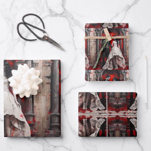 Goth Wedding Couple Geschenkpapier Set (Vorderseite)