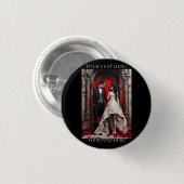 Goth Wedding Couple Verlassen der Kirche Button (Vorne & Hinten)