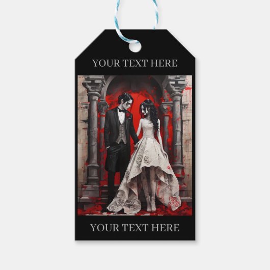 Goth Wedding Couple Verlassen der Kirche Geschenkanhänger (Vorderseite)