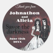Goth Wedding Sticker Gefallen Label bevorzugt (Vorderseite)