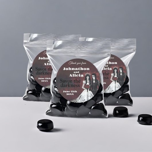 Goth Wedding Sticker Gefallen Label bevorzugt